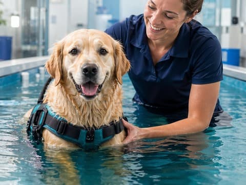 Happy dog after therapy